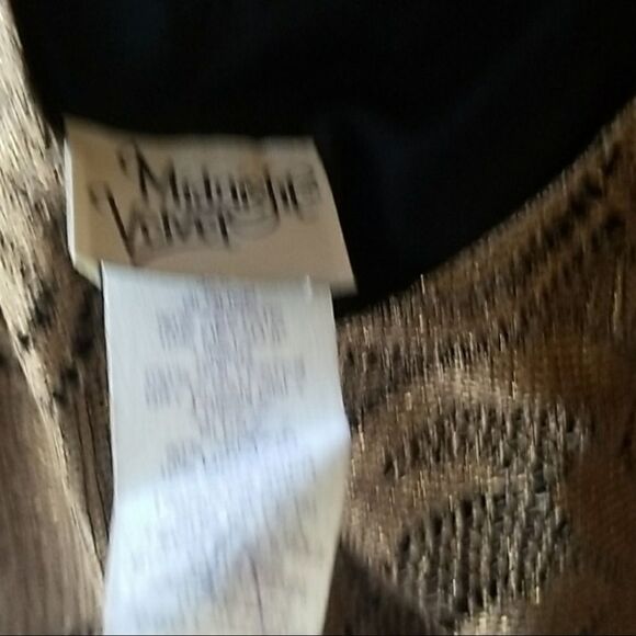 Elegant Shimmery Gold Formal Top - Shell With Jacket and Fringe Sz 22W - Picture 3 of 4